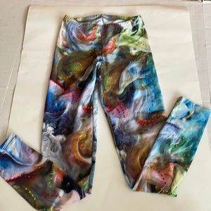 Natalie dancewear multi color leggings Crystals S